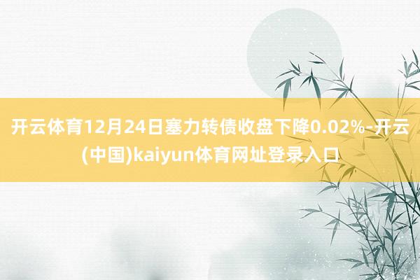 开云体育12月24日塞力转债收盘下降0.02%-开云(中国)kaiyun体育网址登录入口